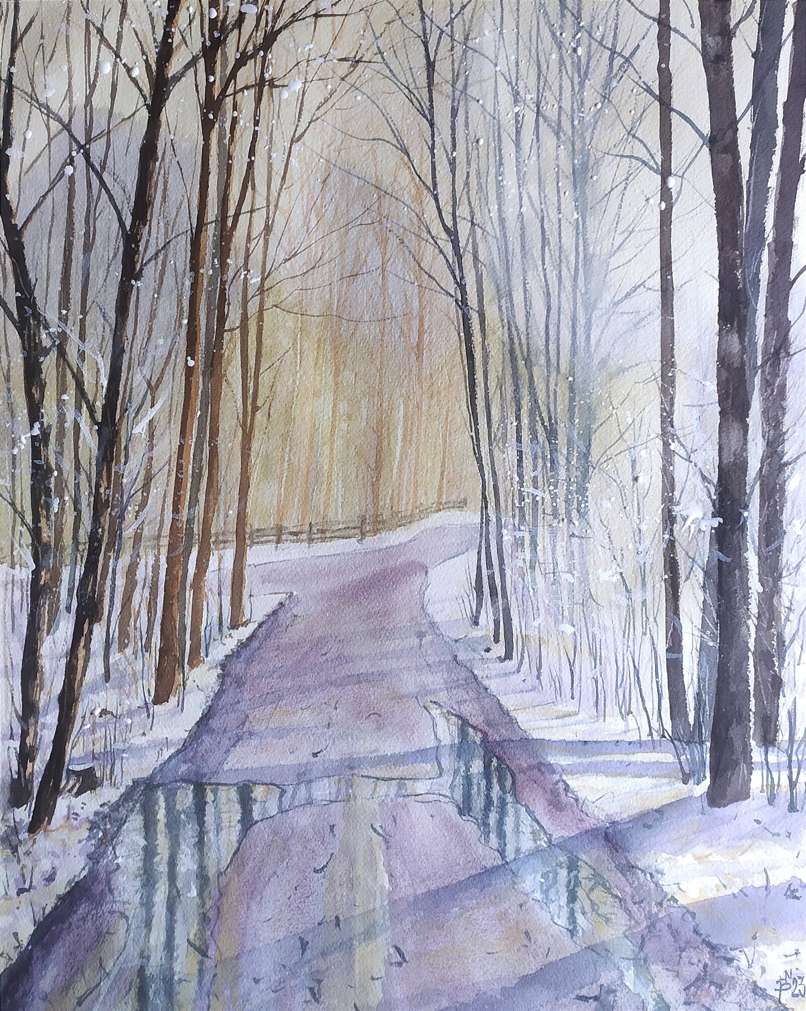 Blažena Niemcová : Zima, 50 × 40 cm