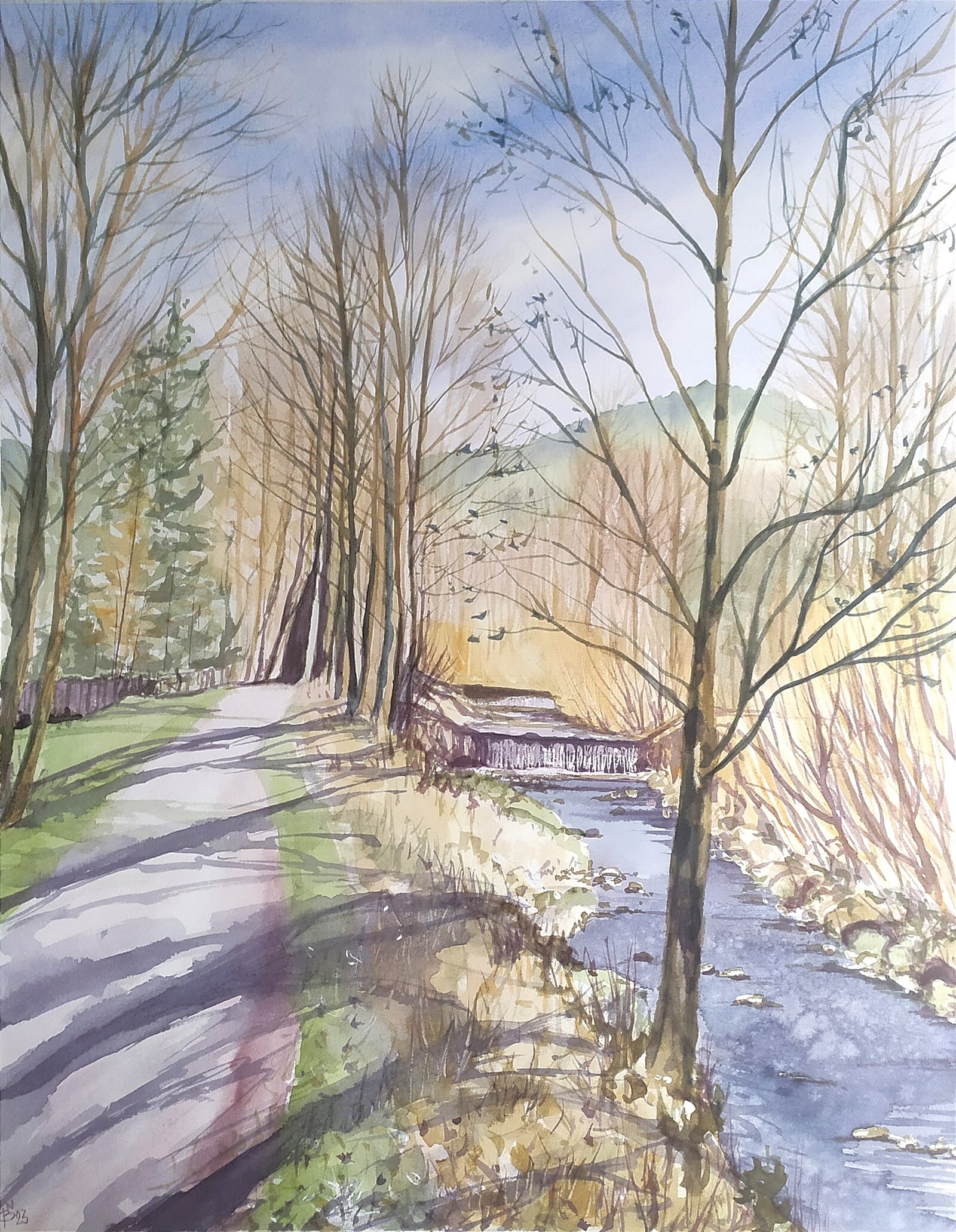 Blažena Niemcová : Jaro u Hluchové, 50 × 40 cm