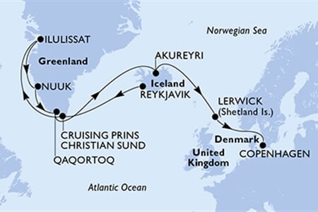 MSC Poesia - Island, Grónsko, Velká Británie, Dánsko (Reykjavík)