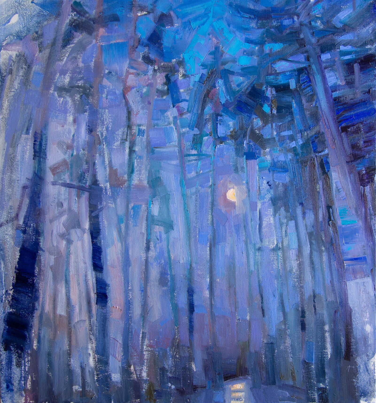 Adéla Topolová: Modrá měsíční, 70 × 65 cm