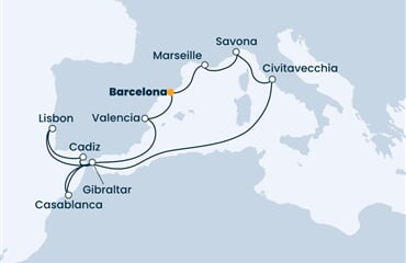Costa Fortuna - Španělsko, Francie, Itálie, Portugalsko, Velká Británie, ... (z Barcelony)