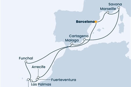 Costa Fascinosa - Španělsko, Francie, Itálie, Portugalsko (z Barcelony)