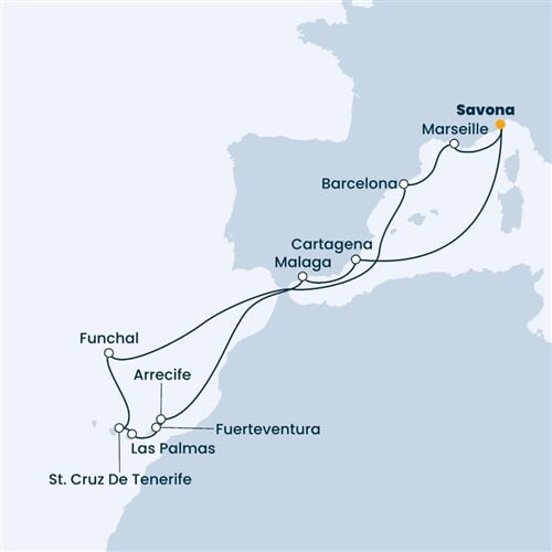 Trasa plavby CFS-SVN14A20