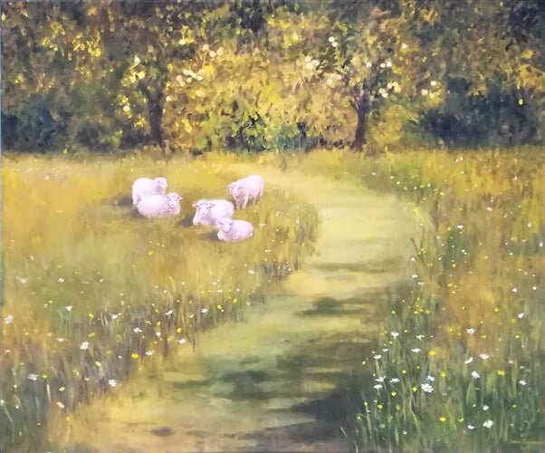 Letní den, olej na plátně, 120 x 100 cm