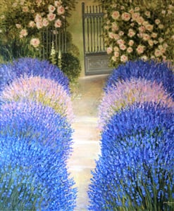 Levandulová cestička, olej na plátně, 100 x 120 cm