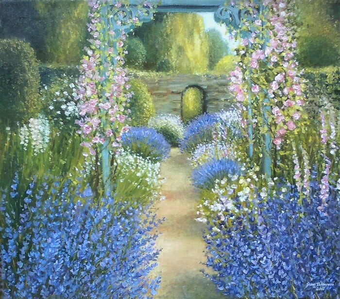 Levandulová zahrada.olej na plátně, 90 x 70 cm