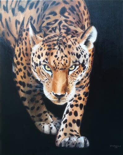 Na lovu II.olej na plátně, 70 x 90 cm, dar Romana 50