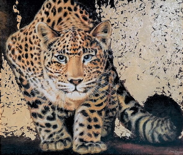 Na lovu.V, olej na plátně,70 x 55 cm