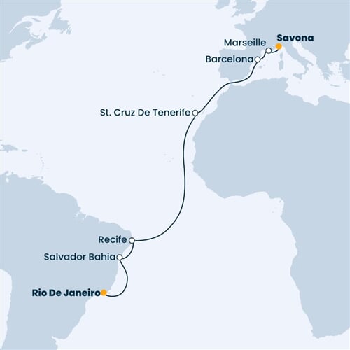 Trasa plavby CFS-SVN14A23