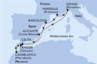 MSC Sinfonia - Itálie, Francie, Španělsko, Maroko (z Janova)