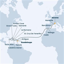 Costa Pacifica - Nizozemské Antily, Panenské o. (britské), Dominikán.rep., Jamajka, Turks a Caicos, ... (Pointe-a-Pitre)