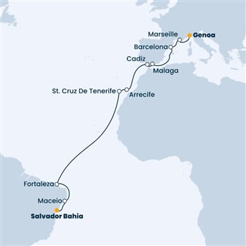 Trasa plavby CDI-GOA17A02