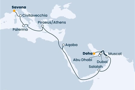 Costa Toscana - Katar, Omán, Arabské emiráty, Jordánsko, Řecko, ... (Dauhá)