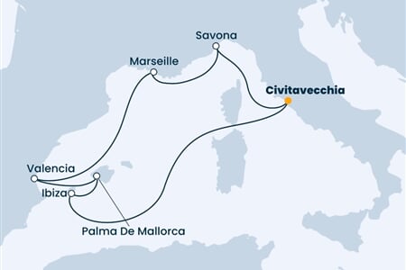 Costa Diadema - Itálie, Španělsko, Francie (z Civitavecchie)