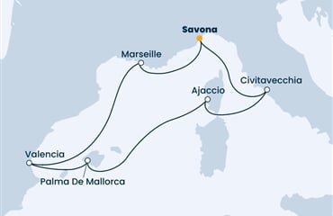 Costa Diadema - Itálie, Francie, Španělsko (ze Savony)