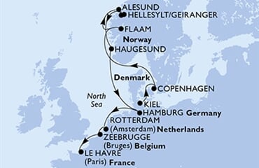 MSC Euribia - Německo, Dánsko, Norsko, Nizozemí, Belgie, ... (z Kielu)