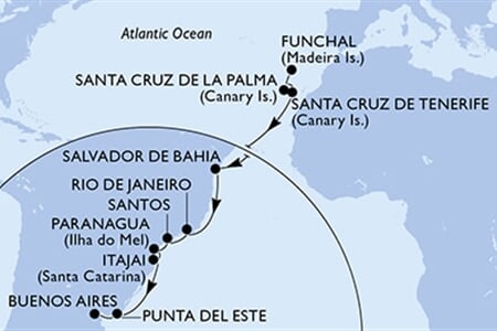 MSC Lirica - Portugalsko, Španělsko, Brazílie, Uruguay, Argentina (Funchal)
