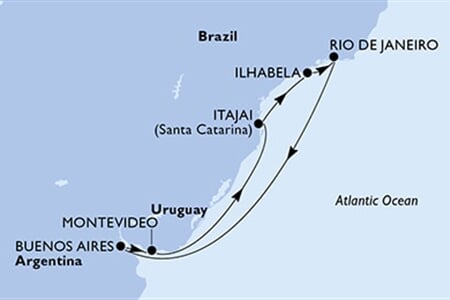 MSC Musica - Uruguay, Brazílie, Argentina (Montevideo)