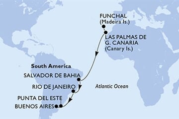 MSC Musica - Portugalsko, Španělsko, Brazílie, Uruguay, Argentina (Funchal)