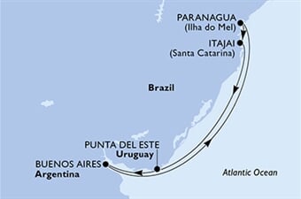 MSC Lirica - Brazílie, Uruguay, Argentina