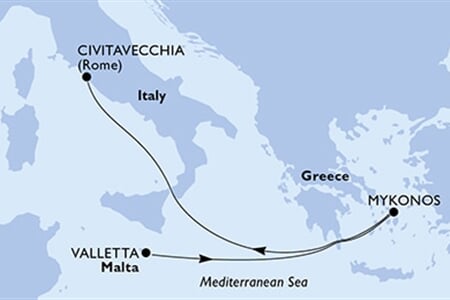 MSC Divina - Malta, Řecko, Itálie (La Valetta)