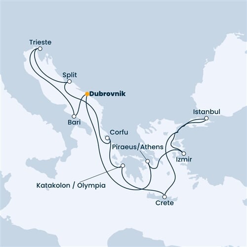 Trasa plavby CDE-DBV14A01