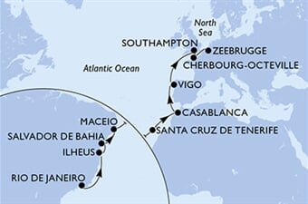 MSC Preziosa - Brazílie, Španělsko, Maroko, Velká Británie, Francie, ... (z Rio de Janeira)