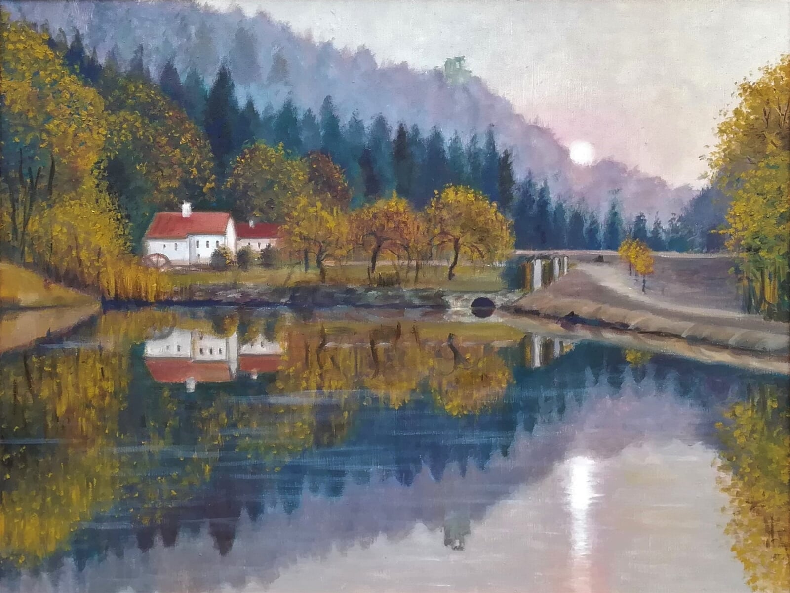 Jana Bayerová: Východ slunce v Pilském údolí, 60 × 80 cm
