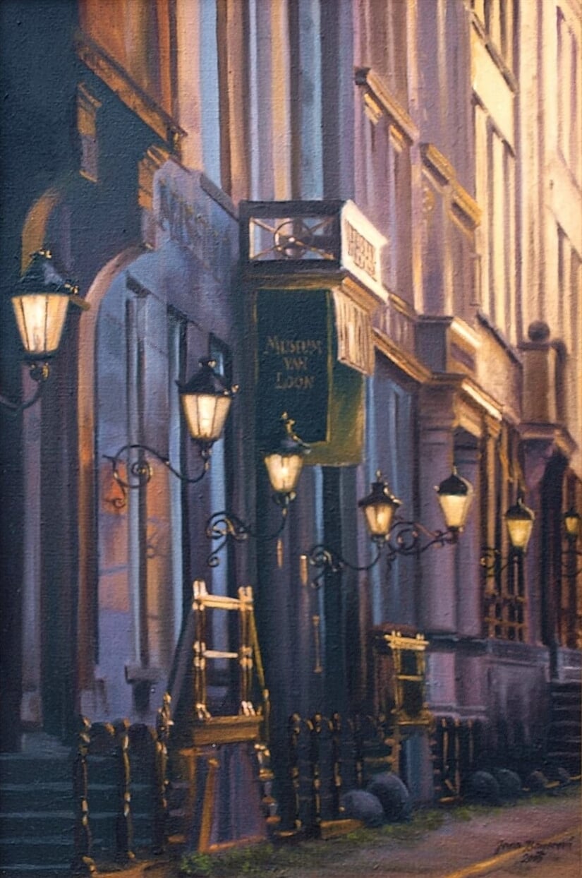 Svítání v Amsterodamu, olej na plátně, 50 x 70 cm