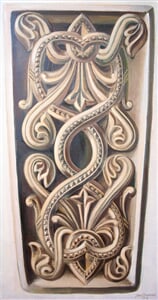 Románská výplň v Angersu, olej na plátně, 30 x 80 cm