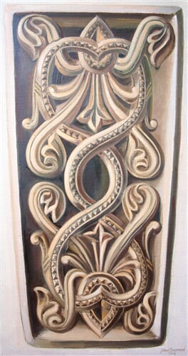 Románská výplň v Angersu, olej na plátně, 30 x 80 cm