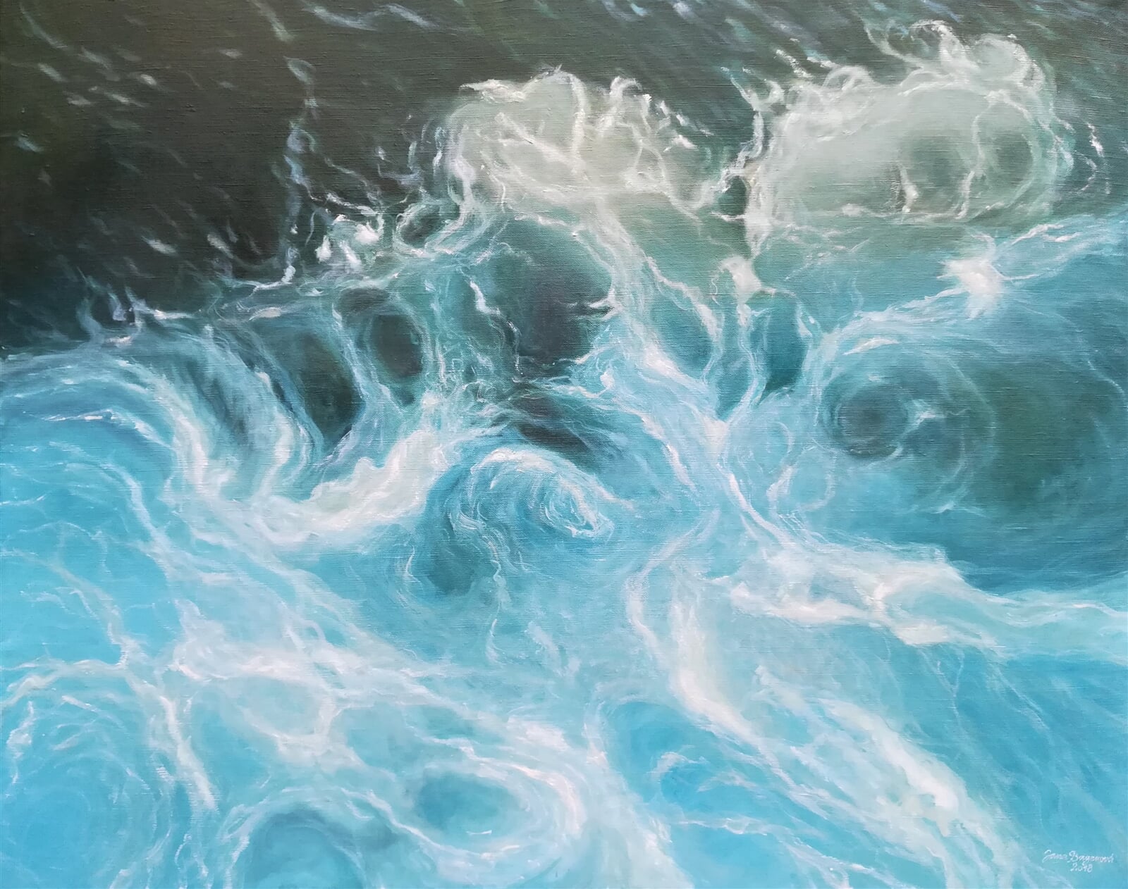Jana Bayerová: Vodní démon, 60 × 80 cm