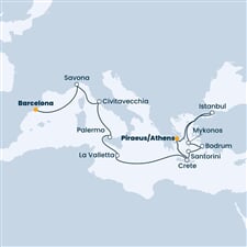 Costa Fortuna - Řecko, Turecko, Malta, Itálie, Španělsko (z Pirea)