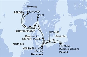 MSC Poesia - Dánsko, Německo, Norsko, Polsko, Švédsko (z Kodaně)