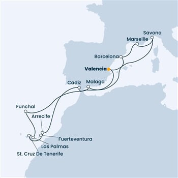 Trasa plavby CFI-VLC16A01