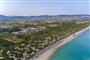 Pláž u hotelu, Badesi, Sardinie