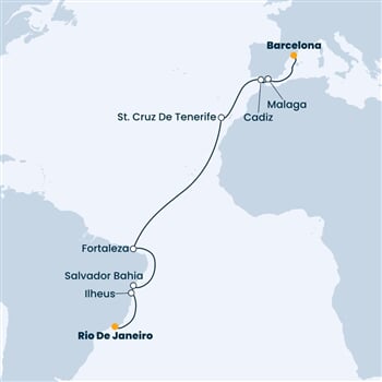 Trasa plavby CDI-RIO16A09
