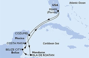 MSC Magnifica - USA, Brazílie, Mexiko, Honduras, Belize (z Miami)