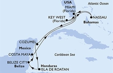 MSC Magnifica - USA, Mexiko, Honduras, Belize, Bahamy (z Miami)