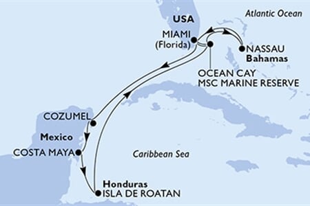 MSC Magnifica - USA, Bahamy, Mexiko, Honduras (z Miami)
