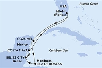 MSC Magnifica - USA, Brazílie, Mexiko, Honduras, Belize (z Miami)