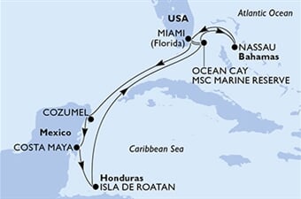 MSC Magnifica - USA, Bahamy, Brazílie, Mexiko, Honduras (z Miami)