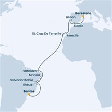 Costa Diadema - Španělsko, Portugalsko, Brazílie (z Barcelony)