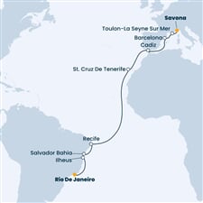 Costa Favolosa - Itálie, Francie, Španělsko, Brazílie (ze Savony)