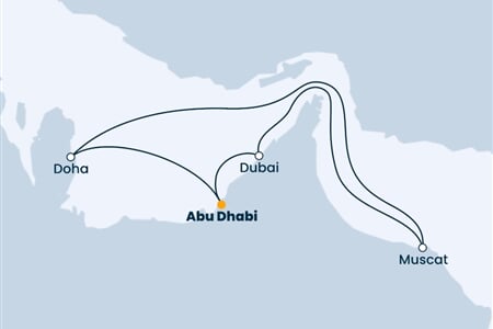 Costa Smeralda - Arabské emiráty, Omán, Katar (z Abú Dhabí)