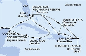 MSC Seascape - USA, Dominikán.rep., Portoriko, Panenské o. (americké), Jamajka, ... (z Miami)