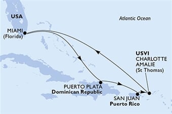 MSC Seascape - USA, Dominikán.rep., Portoriko, Panenské o. (americké) (z Miami)