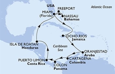 MSC Divina - USA, Brazílie, Jamajka, Aruba, Kolumbie, ... (z Miami)