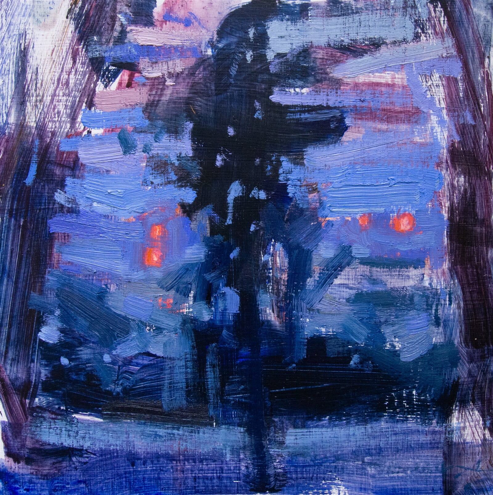 Adéla Topolová: Červené žárovky, 20 × 20 cm