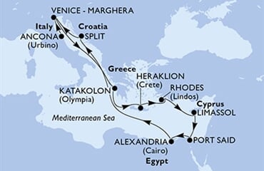 MSC Lirica - Itálie, Brazílie, Řecko, Kypr, Egypt, ... (Ancona)
